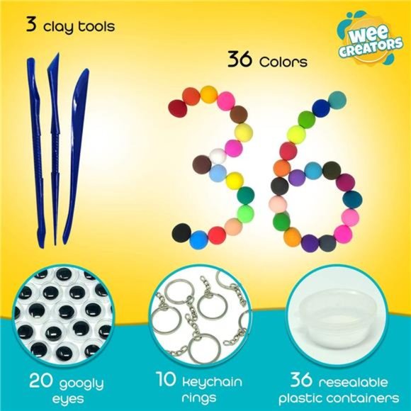 Air Dry Clay for Kids - 36 Colors Air Clay Kit w/ Activity Books & Accessories - Picture 5 of 7